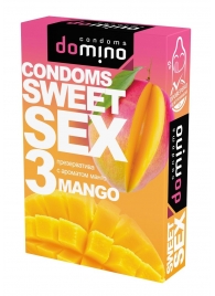 Презервативы для орального секса DOMINO Sweet Sex с ароматом манго - 3 шт. - Domino - купить с доставкой в Копейске