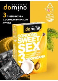Презервативы для орального секса DOMINO Sweet Sex с ароматом тропических фруктов - 3 шт. - Domino - купить с доставкой в Копейске