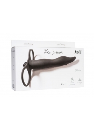 Черная вибронасадка для двойного проникновения Flirtini - 15,9 см. - Lola Games - купить с доставкой в Копейске