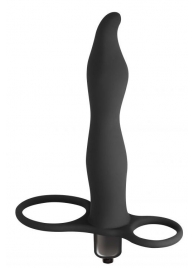 Черная вибронасадка для двойного проникновения Flirtini - 15,9 см. - Lola Games - купить с доставкой в Копейске