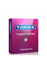 Презервативы Torex  Сладкая любовь  с ароматом клубники - 3 шт. - Torex - купить с доставкой в Копейске