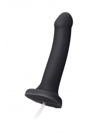 Черный фаллос с имитацией эякуляции Silicon Cum Dildo L - 19,6 см. - Strap-on-me - купить с доставкой в Копейске