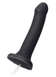 Черный фаллос с имитацией эякуляции Silicon Cum Dildo L - 19,6 см. - Strap-on-me - купить с доставкой в Копейске