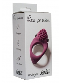 Бордовое эрекционное виброкольцо Pure Passion Midnight - Lola Games - в Копейске купить с доставкой