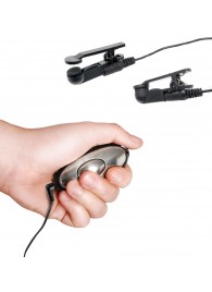 Черные электрические зажимы для сосков Shock Therapy Nipple Clamps - Pipedream - купить с доставкой в Копейске