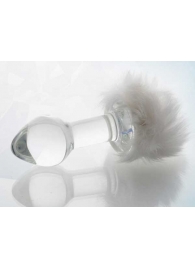 Стеклянная анальная втулка с хвостиком - 9,5 см. - Sexus - купить с доставкой в Копейске