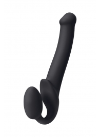 Черный безремневой страпон Silicone Bendable Strap-On M - Strap-on-me - купить с доставкой в Копейске