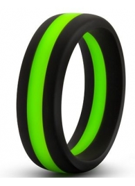 Черно-зеленое эрекционное кольцо Silicone Go Pro Cock Ring - Blush Novelties - в Копейске купить с доставкой