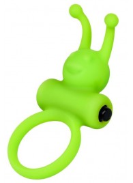 Зеленое эрекционное виброкольцо на пенис Cock Ring - A-toys - в Копейске купить с доставкой