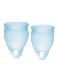 Набор голубых менструальных чаш Feel confident Menstrual Cup - Satisfyer - купить с доставкой в Копейске