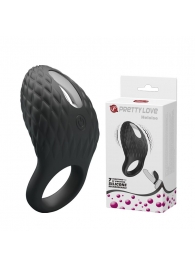 Черное эрекционное виброкольцо с рельефным дизайном Heloise - Baile - в Копейске купить с доставкой