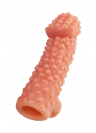 Телесная насадка на фаллос с отверстием для мошонки - 15,6 см. - KOKOS - в Копейске купить с доставкой