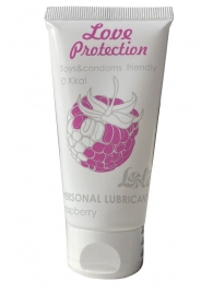 Лубрикант на водной основе с ароматом малины Love Protection Raspberry - 50 мл. - Lola Games - купить с доставкой в Копейске