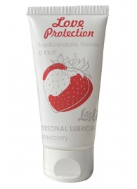 Лубрикант на водной основе с ароматом малины Love Protection Strawberry - 50 мл. - Lola Games - купить с доставкой в Копейске