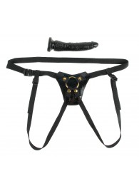 Чёрный с золотом женский страпон Designer Strap-On - Pipedream - купить с доставкой в Копейске