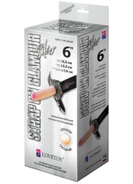Пояс-трусики с насадкой Glamour Silver - 15,5 см. - LOVETOY (А-Полимер) - купить с доставкой в Копейске