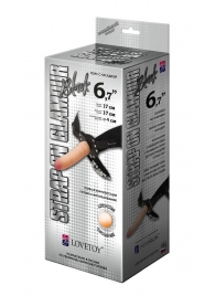 Пояс-трусики с насадкой Glamour - 17 см. - LOVETOY (А-Полимер) - купить с доставкой в Копейске