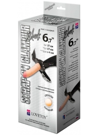 Пояс-трусики с насадкой Glamour - 17 см. - LOVETOY (А-Полимер) - купить с доставкой в Копейске