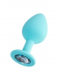 Мятная анальная втулка Brilliant с прозрачным кристаллом - 8 см. - ToyFa - купить с доставкой в Копейске