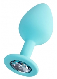 Мятная анальная втулка Brilliant с прозрачным кристаллом - 8 см. - ToyFa - купить с доставкой в Копейске