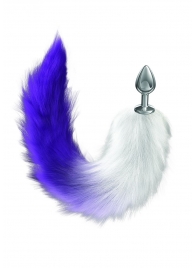 Серебристая анальная пробка с фиолетовым хвостом Galaxy - Lola Games - купить с доставкой в Копейске