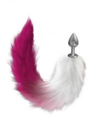 Серебристая анальная пробка с розовым хвостом Starlit - Lola Games - купить с доставкой в Копейске