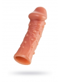 Реалистичная удлиняющая насадка с дополнительной стимуляцией - 16,5 см. - KOKOS - в Копейске купить с доставкой