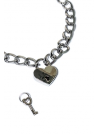 Серебристый ошейник Embrace с ключиком - Lola Games - купить с доставкой в Копейске