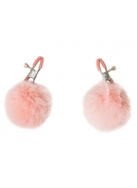 Зажимы на соски Angelic с розовыми меховыми шариками - Lola Games - купить с доставкой в Копейске