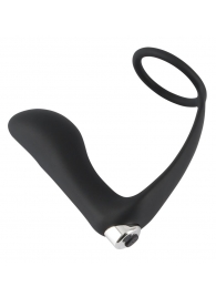 Черное эрекционное кольцо с анальной вибропробкой Vibrating Ring   Plug - Orion - в Копейске купить с доставкой