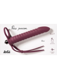 Бордовая вибронасадка для двойного проникновения Rori - 17 см. - Lola Games - купить с доставкой в Копейске