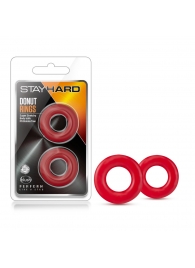 Набор из 2 красных эрекционных колец Stay Hard Donut Rings - Blush Novelties - в Копейске купить с доставкой