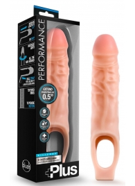 Телесный реалистичный фаллоудлинитель 9 Inch Silicone Cock Sheath Penis Extender - 22,86 см. - Blush Novelties - в Копейске купить с доставкой
