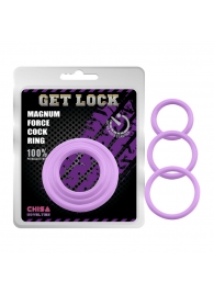 Набор из 3 сиреневых эрекционных колец Magnum Force Cock Ring - Chisa - в Копейске купить с доставкой