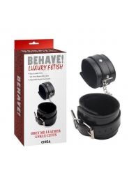 Черные оковы на ноги Obey Me Leather Ankle Cuffs - Chisa - купить с доставкой в Копейске