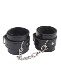 Черные оковы на ноги Obey Me Leather Ankle Cuffs - Chisa - купить с доставкой в Копейске