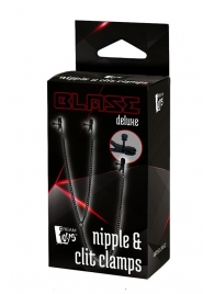 Черные зажимы на соски и клитор на цепочке DELUXE NIPPLE   CLIT CLAMPS - Dream Toys - купить с доставкой в Копейске
