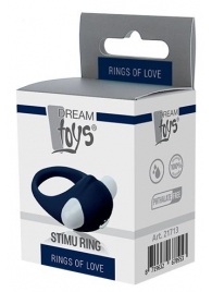 Гладкое синее эрекционное виброкольцо STIMU RING - Dream Toys - в Копейске купить с доставкой