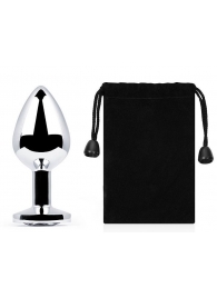 Серебристая анальная пробка с прозрачным стразом - 7,2 см. - Anal Jewelry Plug - купить с доставкой в Копейске