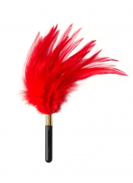 Красный перьевой тиклер Plume - 23 см. - Lola Lingerie - купить с доставкой в Копейске