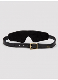 Черная плотная маска на глаза Bound to You Faux Leather Blindfold - Fifty Shades of Grey - купить с доставкой в Копейске