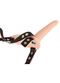 Телесный поясной страпон с вибрацией Vibrating Strap-On - 15,7 см. - Orion - купить с доставкой в Копейске