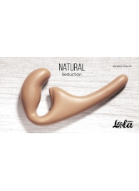 Бежевый безремневой страпон Seduction - 20,5 см. - Lola Games - купить с доставкой в Копейске