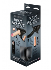 Черный женский пояс BEST SELECT с 3 насадками и вибрацией - LOVETOY (А-Полимер) - купить с доставкой в Копейске