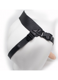 Пустотелый реалистичный фаллопротез на ремешках с заклепками - 15,5 см. - LOVETOY (А-Полимер) - купить с доставкой в Копейске