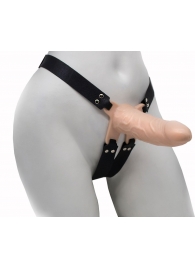 Пустотелый реалистичный фаллопротез на ремешках с заклепками - 15,5 см. - LOVETOY (А-Полимер) - купить с доставкой в Копейске