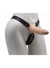 Пустотелый реалистичный фаллопротез на ремешках с заклепками - 16,5 см. - LOVETOY (А-Полимер) - купить с доставкой в Копейске