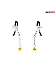 Оригинальные зажимы на соски с желтыми шариками - Notabu - купить с доставкой в Копейске