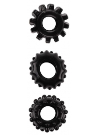 Набор из 3 черных эрекционных колец SET OF 3 COCKRINGS - Dream Toys - в Копейске купить с доставкой