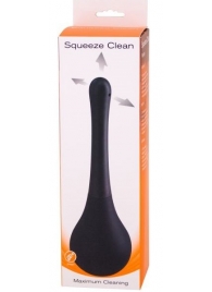 Черный анальный душ SQUEEZE CLEAN с закругленным наконечником - Seven Creations - купить с доставкой в Копейске